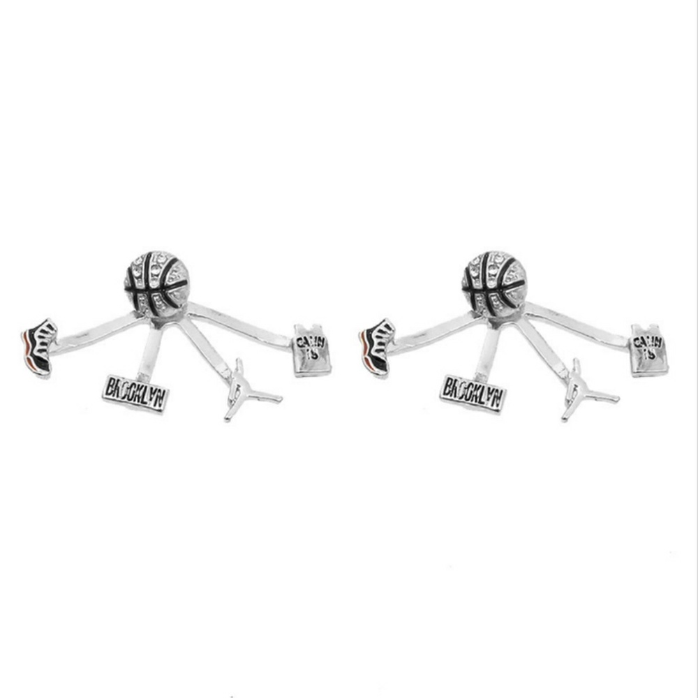 Silver Basketball Earrings